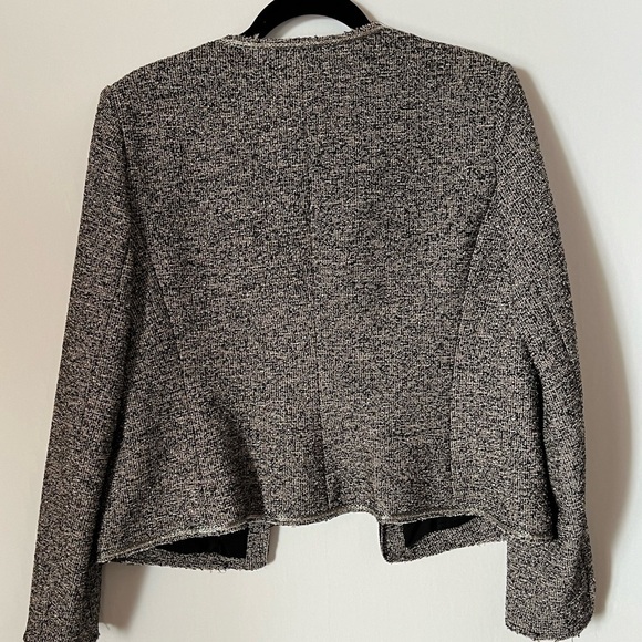 Rebecca Taylor tweed woven metallic accents blazer jacket black pink silver sz12 - Picture 3 of 6